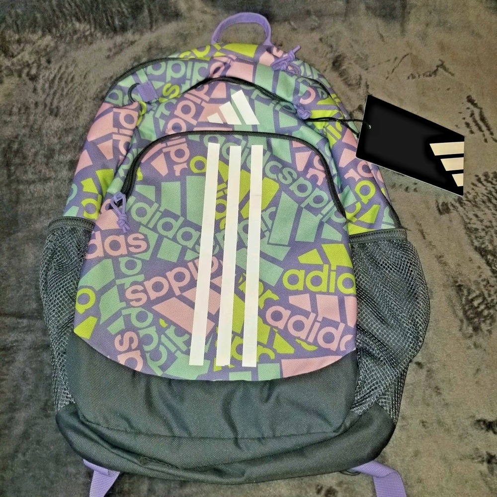 Adidas Young BTS Creator 2 Backpack School Bag Multi Collage Light Purple